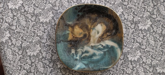 Assiette décorative Hans Erni &quot;deux chevaux&quot;